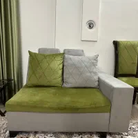 یک دست مبل راحتی ۹ نفره به همراه جلو مبلی|مبلمان خانگی و میز عسلی|بیرجند, |دیوار