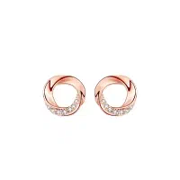 گوشواره نقره مینیمال دایره نگین دار در 2 رنگ|بدلیجات|ری, اقدسیه|دیوار