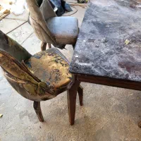 ناهارخوری چوبشون سالمه|میز و صندلی غذاخوری|امیدیه, |دیوار