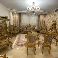 ست مبلمان استیل چوب راش ورق طلا