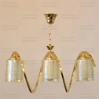 لوستر اشپزخانه اتاق خواب 3شعله آویز حبابی رنگ ثابت