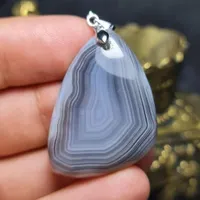 گردنبند سنگ عقیق سلیمانی با زنجیر