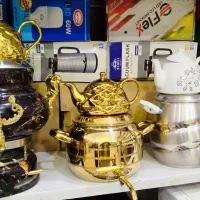 سماورگازی3کاره،کتری قوری طلایی.لوازم خانگی آل رسول