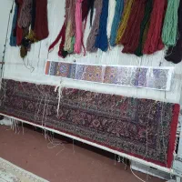 فرش نیمه کاره نه متری با تمام وسایلش