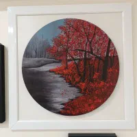 تابلو نقاشی پاییز و زمستان کار دست