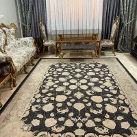 جفت فرش۹متری ذغالی طلاکوب نو نو