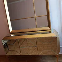 آینه کنسول طلایی آینه ای