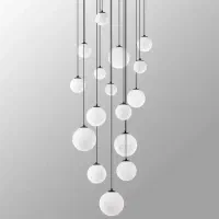 لوستر سقفی بلند طرح حبابی طرح منظومه ای