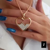 گردنبند قلب ژوپینگ ابکاری طلا رنگ ثابت