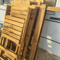 میز صندلی چوبی تاشو ۴ نفره