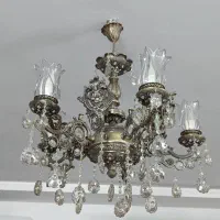 لوستر 5 شعله . فلز و کریستال