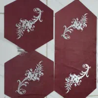 رومیزی 3 تکه جنس مخمل شانل/پیک رایگان قاسم اباد