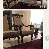 مبل هفت نفره بادوعددمیزبان میزوسط دوتاعسلی