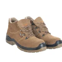 کفش ایمنی فولادپا تمام چرم خاکی