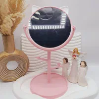 آینه گرد رومیزی مدل استندجواهرات طرح گربه