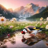 سهره.سهره قناری.قناری .گلبسر.|پرنده|اراک, |دیوار