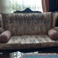 مبل استیل ۷ نفره کاملا سالم بهمراه ۳ عدد عسلی