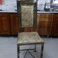 صندلی آشپزخانه ناهارخوری طلایی )فرفورژه شیک(