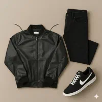 کاپشن چرم مردانه NightRunner C48/سبک، مقاوم