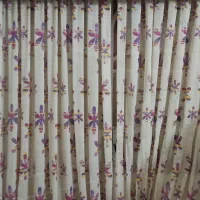 پرده تور گل دار