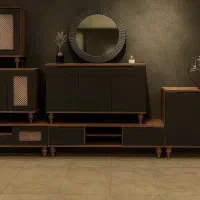 ست آیینه کنسول و جاکفشی و میز تیوی|جاکفشی، کمد، دراور|چهاردانگه (تهران), |دیوار