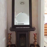ایینه کنسول چوبی درحد میز تلویزیون