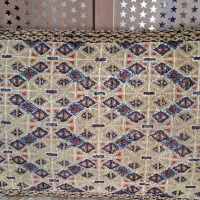 یک جفت پشتی دستباف کرم رنگ