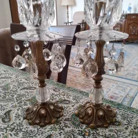 شمعدان برنز .با لاله کریستالی