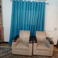 پرده آبی کتان|پرده، رانر، رومیزی|رشت, دیلمان|دیوار