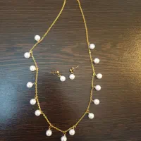 گردنبند و گوشواره استیل نو زیبا