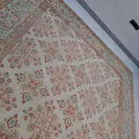 فرش 12 متری یک جفت گل برجسته نخ ابریشم