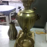 سرویس کامل سماورزغالی برنجی تبریزکلکسیونی|کلکسیون اشیاء عتیقه|ماهدشت, |دیوار