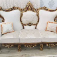 مبل سلطنتی ۹نفره چوب طلایی گردو رنگ ثابت|مبلمان خانگی و میز عسلی|بندر ماهشهر, |دیوار