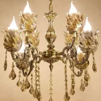 لوستر۴شاخه ۸ شعله ب.رنز پرکار .تول.یدی لوستر رستمی