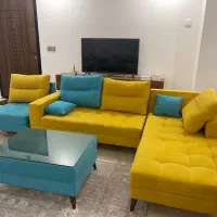 مبل راحتی ال شش نفره به همراه جلو مبلی