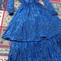 لباس محلی در حد نو  مخمل منجق دوزی سورمه ای