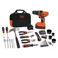 پک دریل ۲۰ ولت لیتیوم BLACK+DECKER با ست ۶۸ تکه