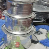 ماهیتابه تفلون ۳تیکه و قابلمه های روحی ۴تیکه|ظروف پختوپز|آمل, |دیوار