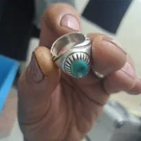 انگشتر دست ساز با نگین فیروزه نیشابور