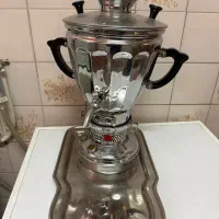 سماور نفتی با سینی قدیمی