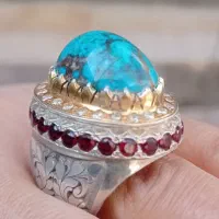 انگشتر فیروزه  رکاب نقره دست ساز نو