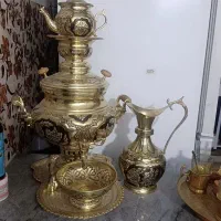 سرویس سماور قوری و پارچ و سینی و کاسه کاملا نو