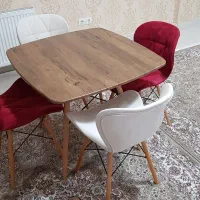 میز نهار خوری دو رنگ چهار نفره نو نو