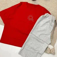 بلوز باکسی نخ پنبه شلوار جنس درجه یک