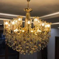 لوسترکریستالی ۱۰شاخه ،25شعله،15لاله،گارانتی