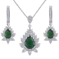 نیم ست نقره زنانه مدل زمرد AMT-N204 با قیمت 409000