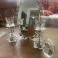 آینه و شمعدان روکش نقره