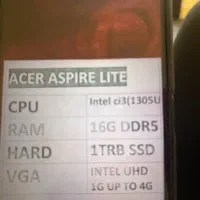 acer cori3 نسل ۱۳ لپتاپ|رایانه همراه|تهران, نازی‌آباد|دیوار
