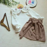 شومیز دامن دخترانه بچگانه شیک و مجلسی آستین بلند