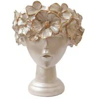 گلدان پلی استر دختر گل به سر